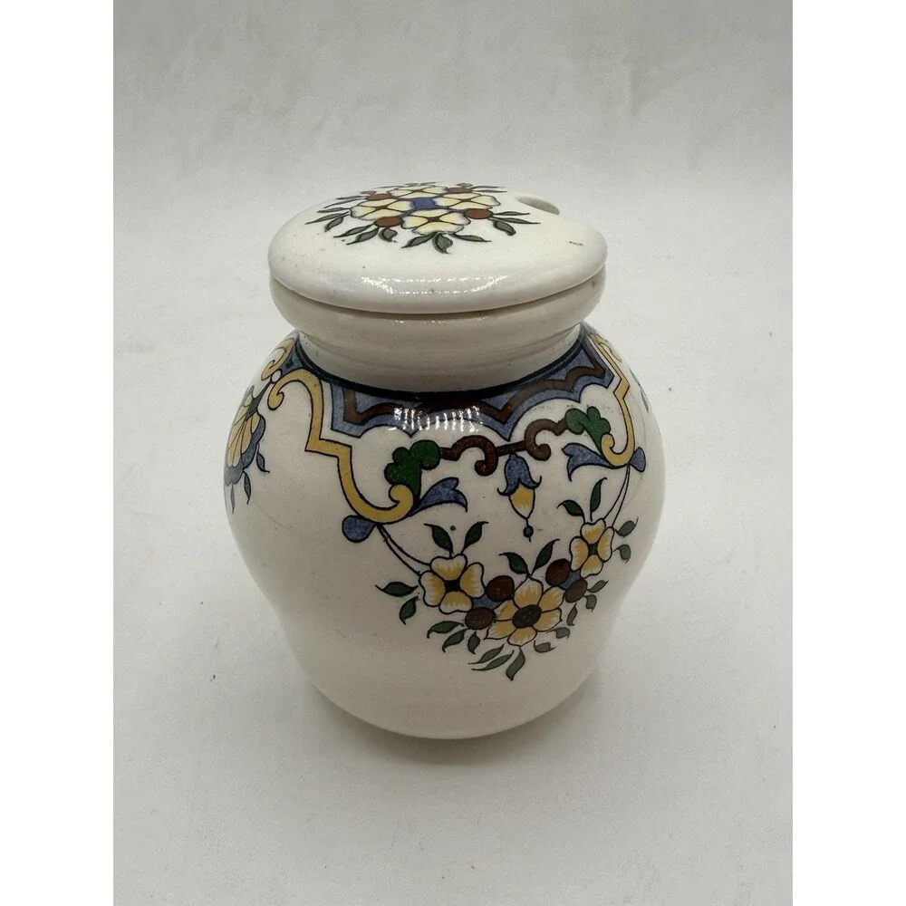 Vintage DIGOIN & SARREGUEMINES  MUSTARD JAR with Lid ~ Made in FRANCE